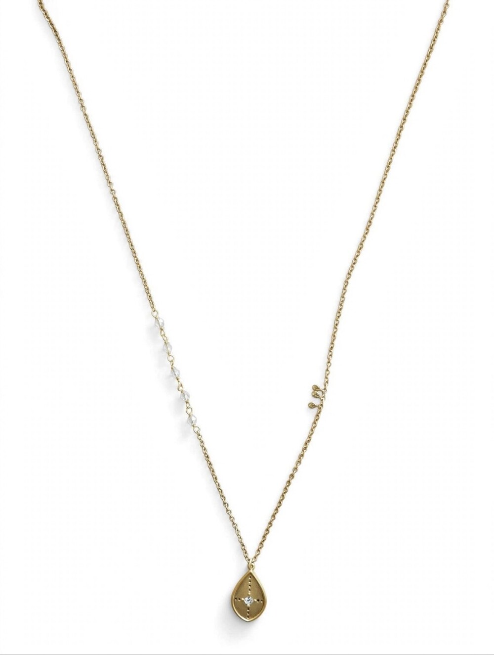 Silpada Gold Teardrop Necklace with Crystal Accent